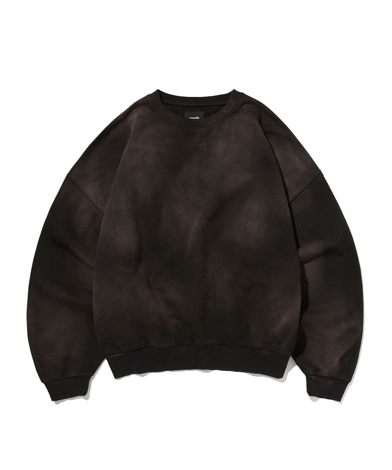 CROPPED WASHED CREWNECK [DARK BLACK]