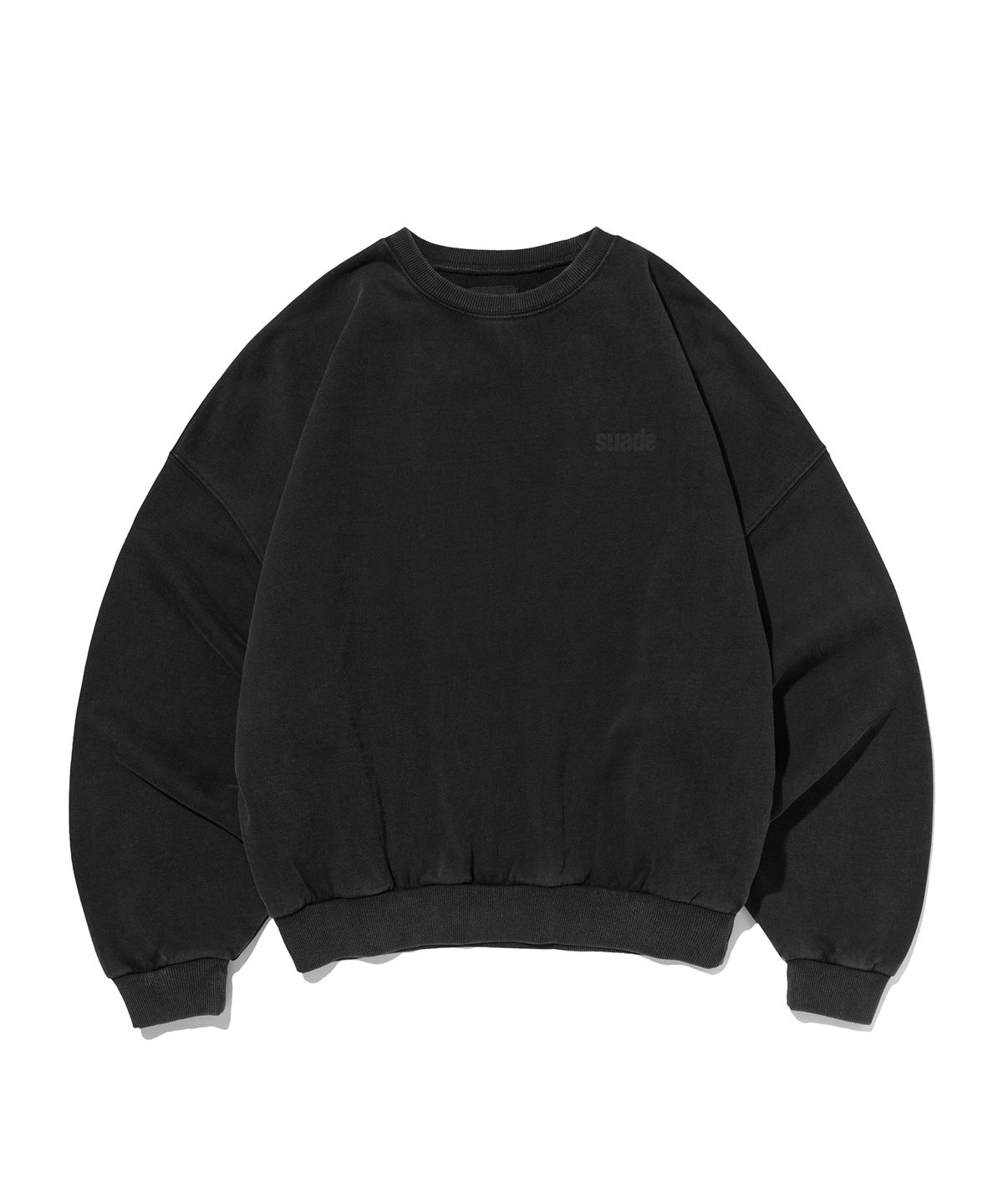 스웨이드(SUADE) CROPPED WASHED CREWNECK [WASHING BLACK]