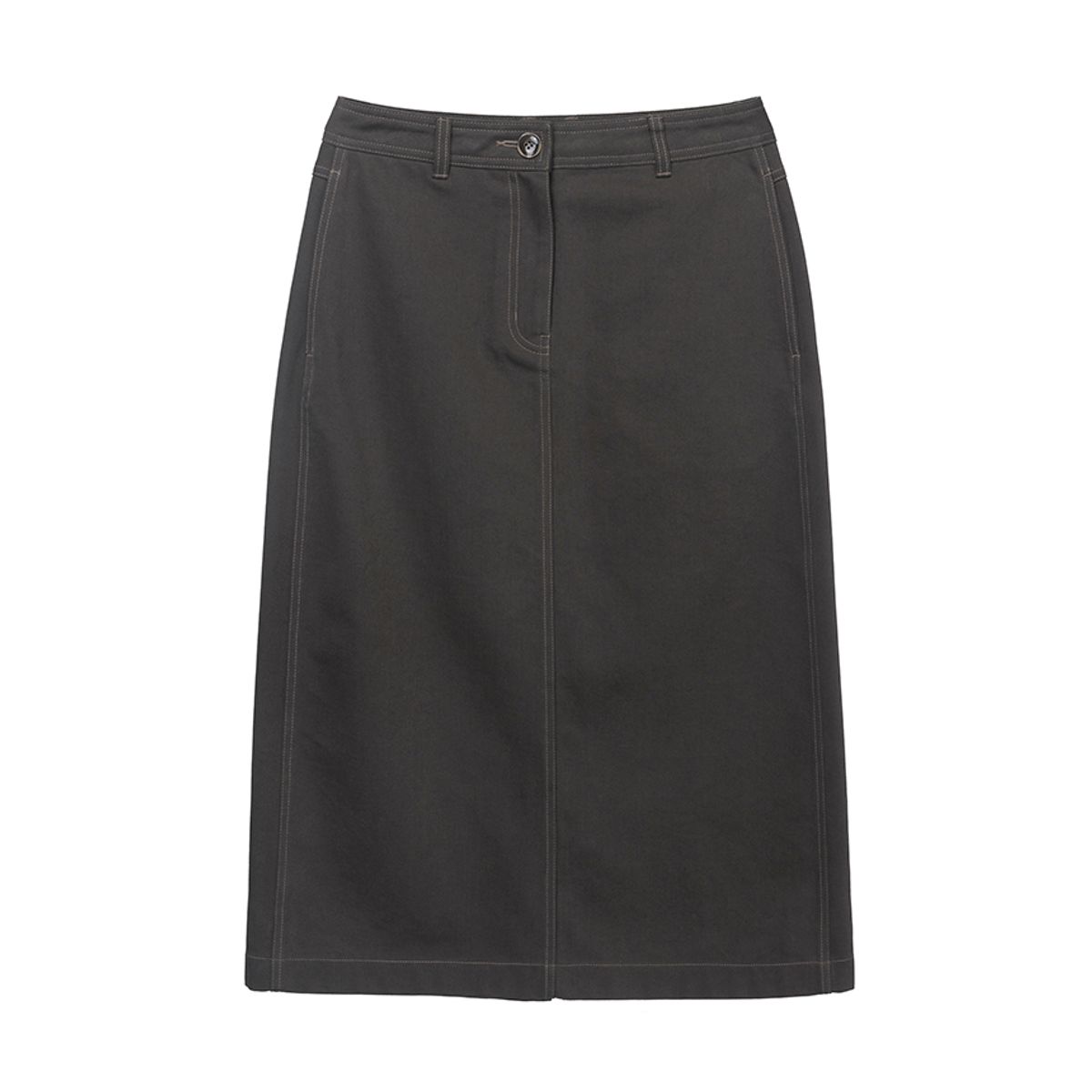 나우(nau) W 소프트 트윌 스커트 Charcoal Brown
