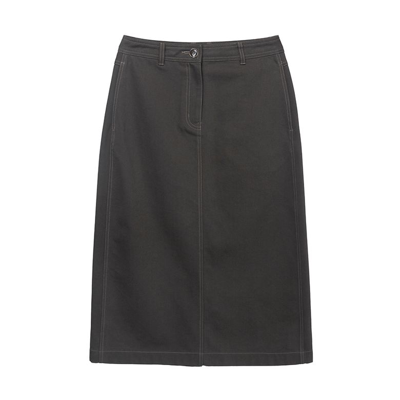 W 소프트 트윌 스커트 Charcoal Brown