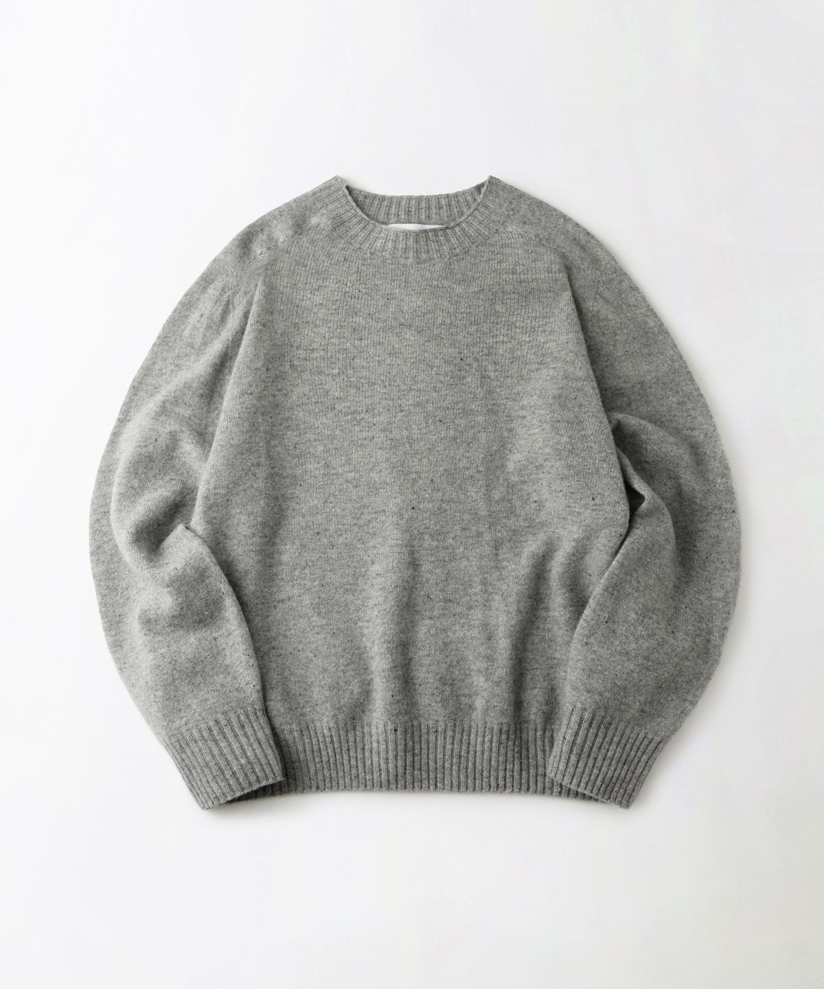 아웃스탠딩(OUTSTANDING) PURE WOOL WHOLEGARMENT KNIT_MELANGE GRAY