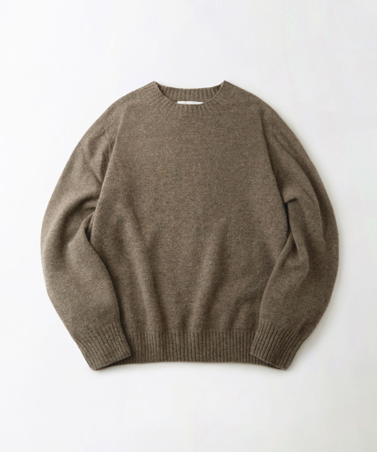 아웃스탠딩(OUTSTANDING) PURE WOOL WHOLEGARMENT KNIT_MELANGE BROWN