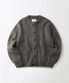 BRUSHED WOOL ROUND NECK CARDIGAN_MELANGE GRAY