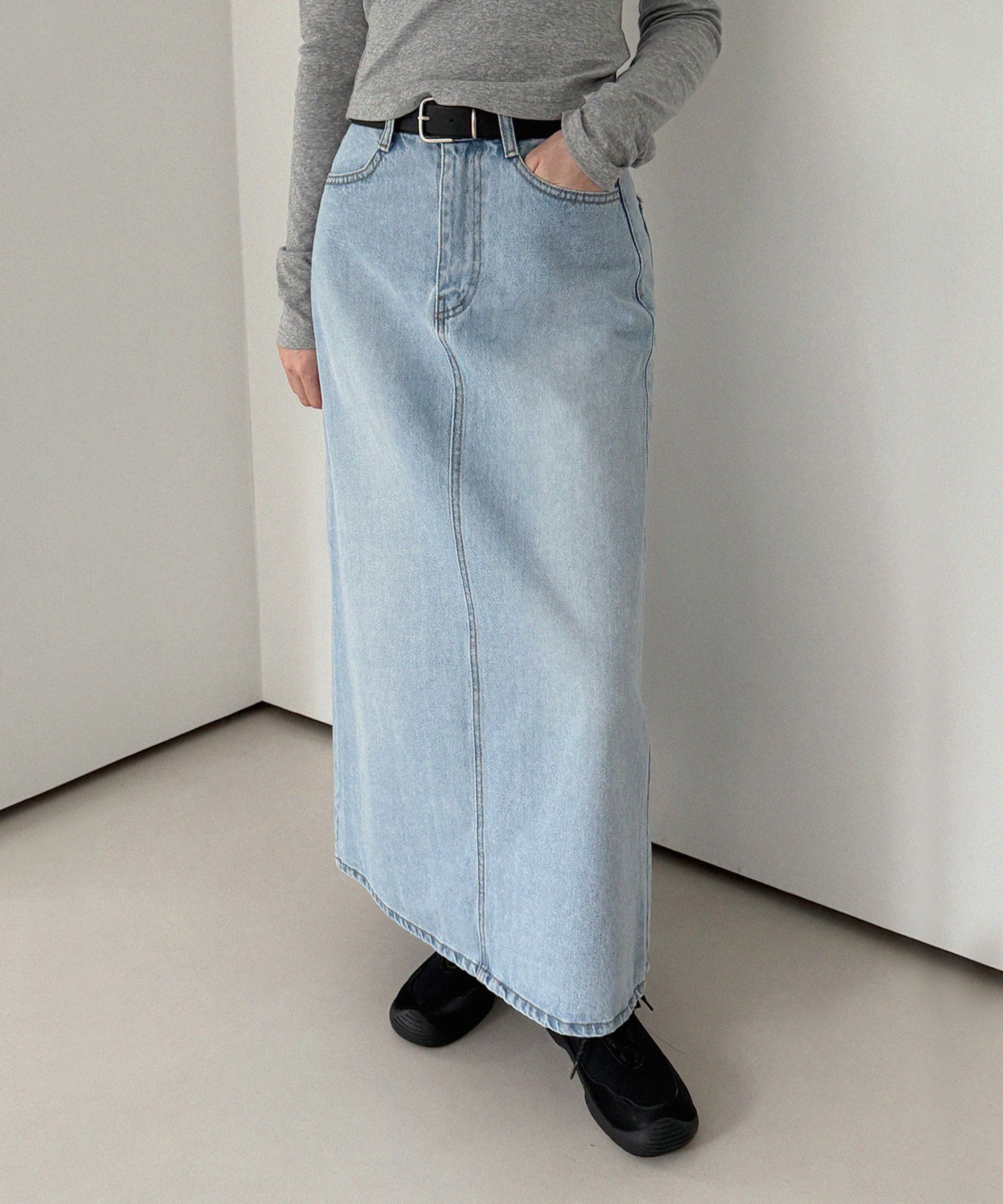 MUSINSA TWEE Newella flared denim maxi skirt