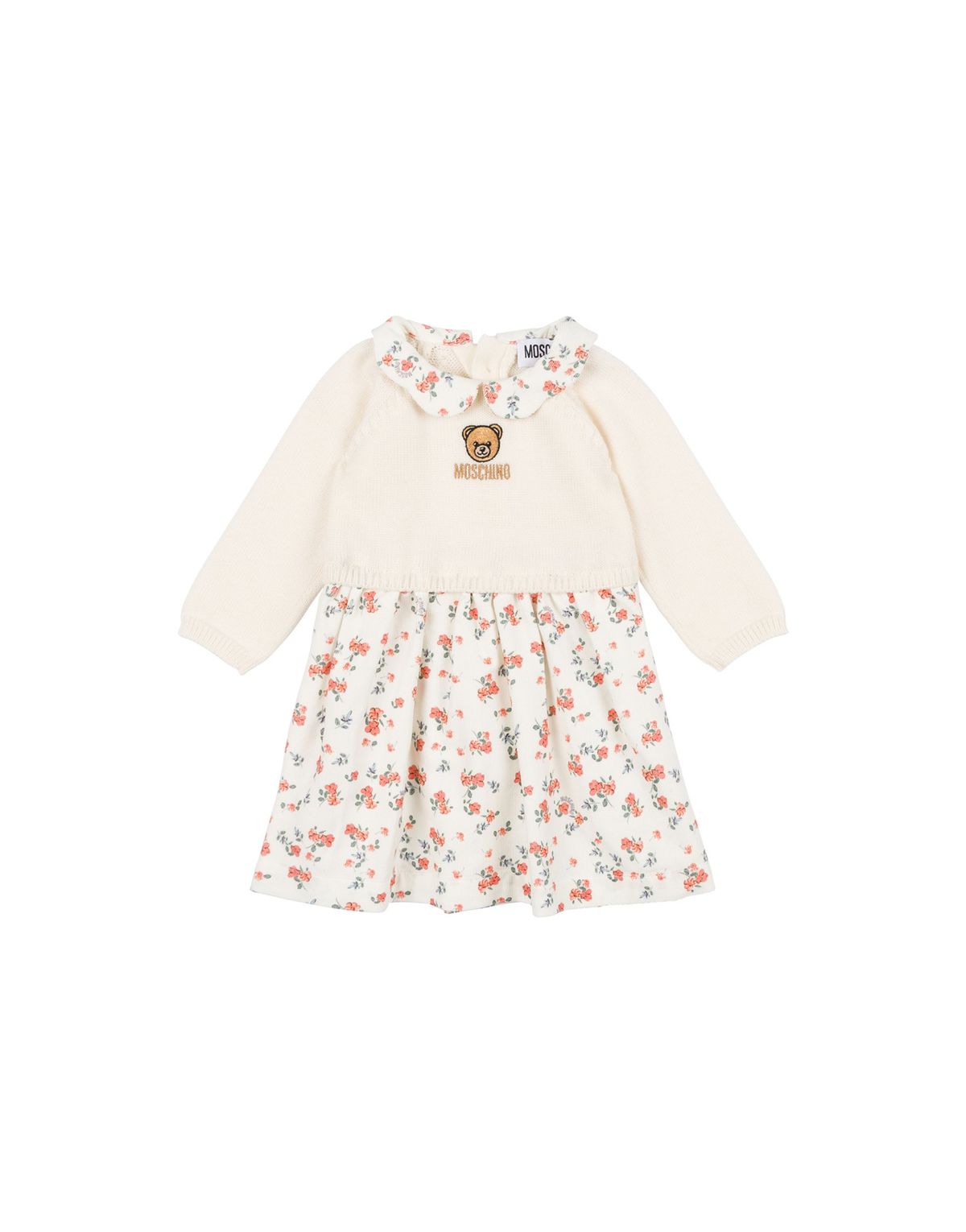 모스키노 키즈(MOSCHINO KIDS) 베이비 소프트 니트 벨벳 테디 원피스