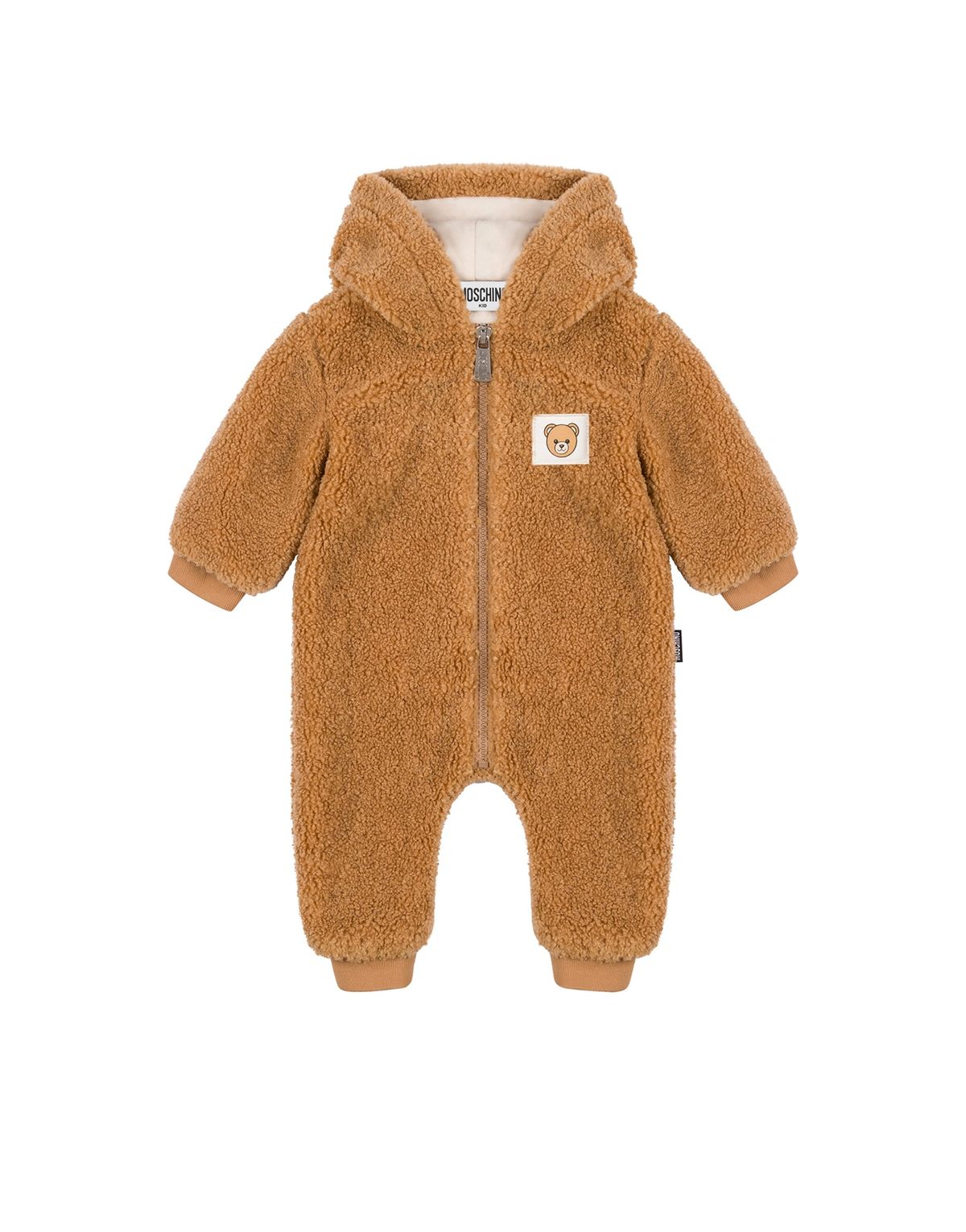 모스키노 키즈(MOSCHINO KIDS) 베이비 테디 보아 후드 올인원 바디수트