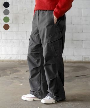 VTG 언발란스 핀턱 파라슈트 와이드팬츠_3color