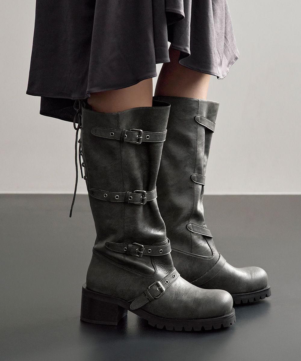 MUSINSA公式 | STAND OIL Buckle Tied Long Boots ・ バックルタイド