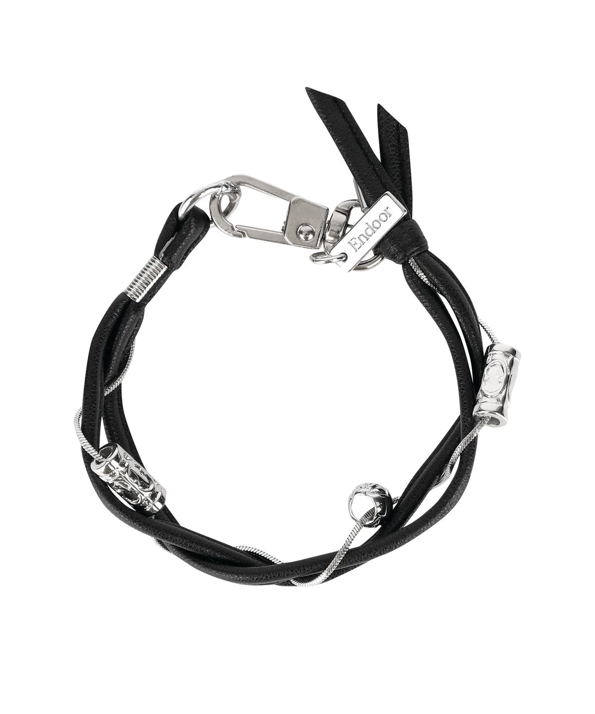 엔도어(ENDOOR) Steel & Thread bracelet (leather black)