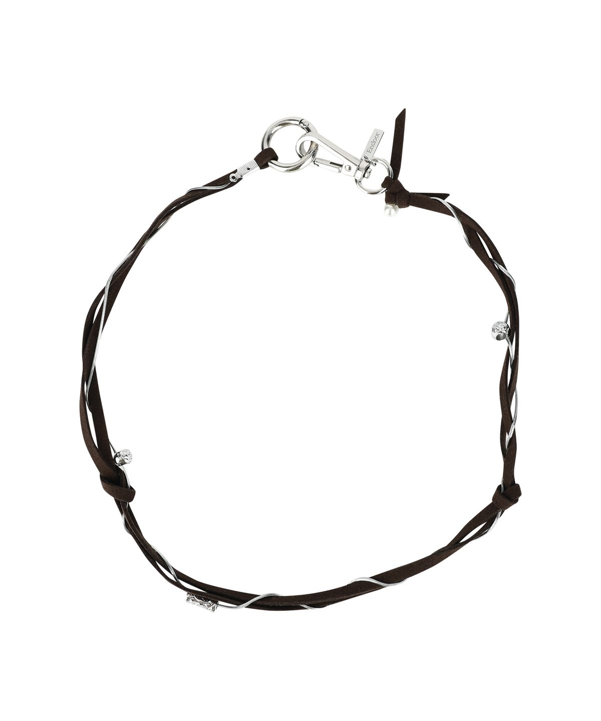 엔도어(ENDOOR) Steel & Thread necklace (Suede brown)
