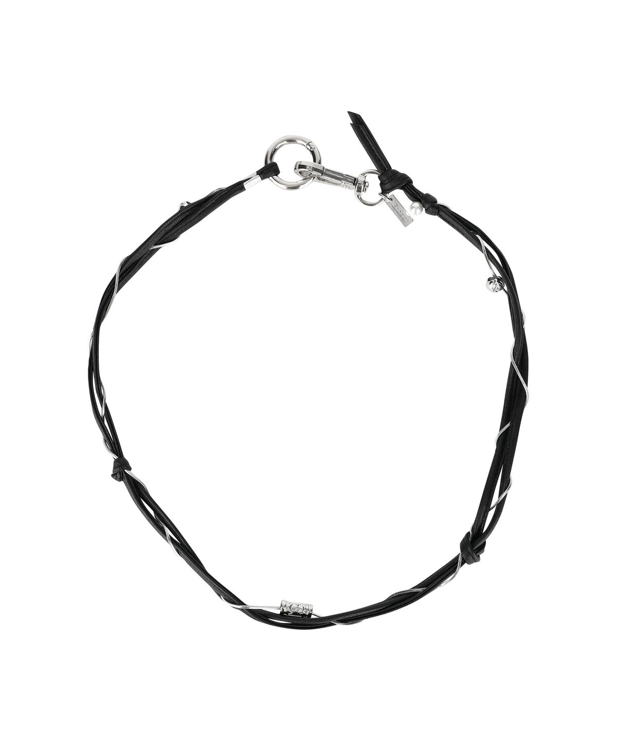엔도어(ENDOOR) Steel & Thread necklace (leather black)