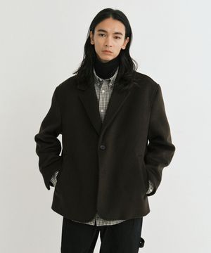 Warm wool blazer jacket (brown)