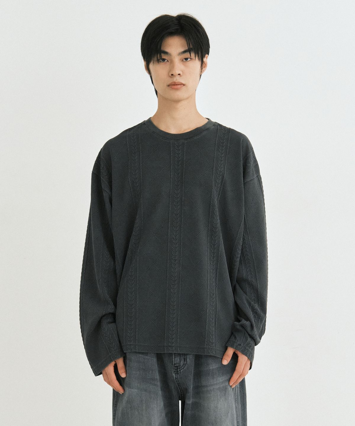 엔도어(ENDOOR) Time stitch vtg long sleeve (vtg gray)
