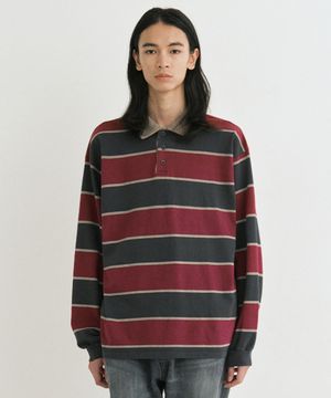 Vtg stripe polo shirt (vtg beige)