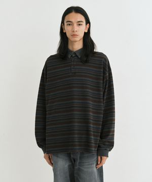 Vtg Evening stripe polo shirt (vtg burgundy)