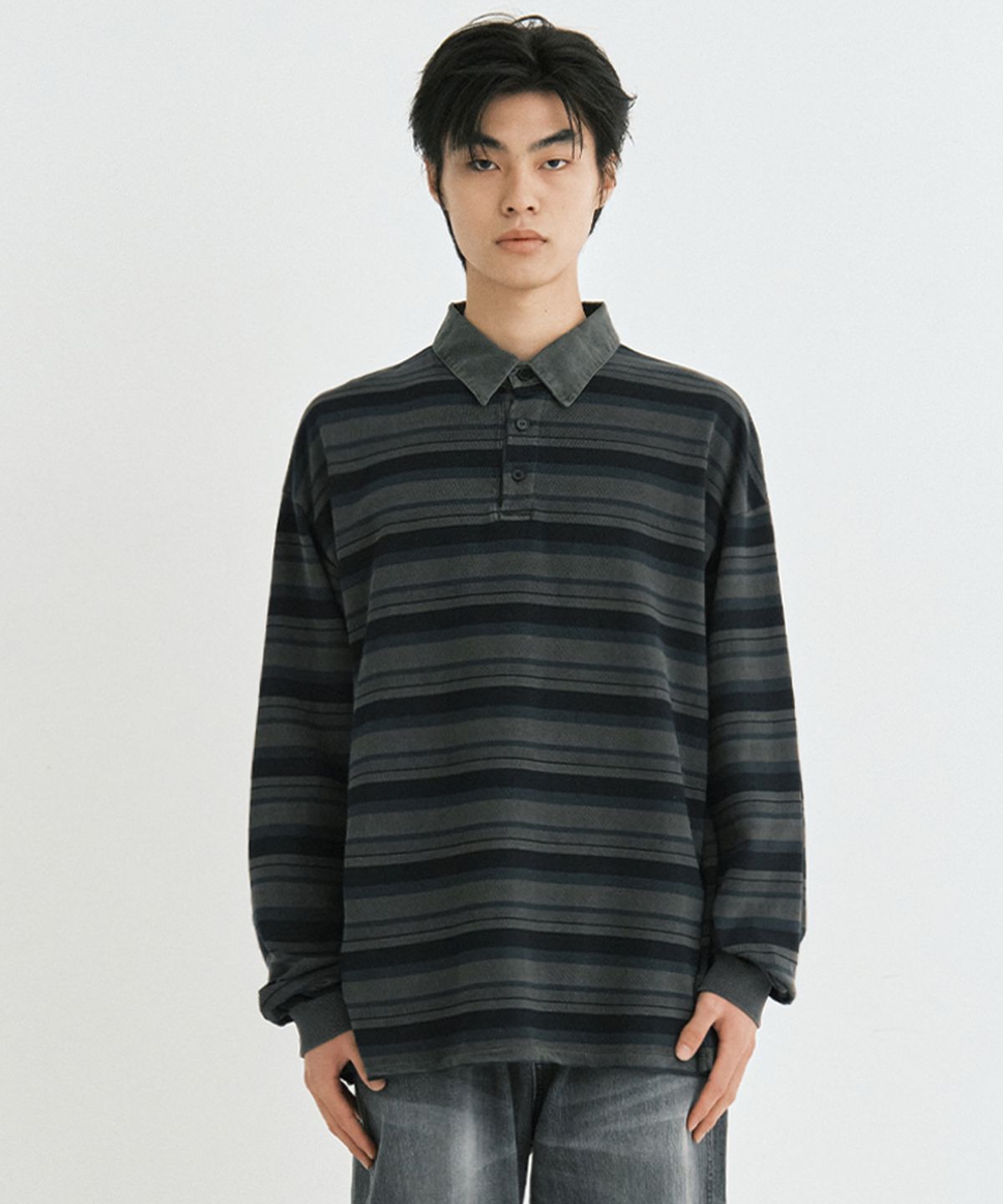 엔도어(ENDOOR) Vtg Evening stripe polo shirt (vtg navy)