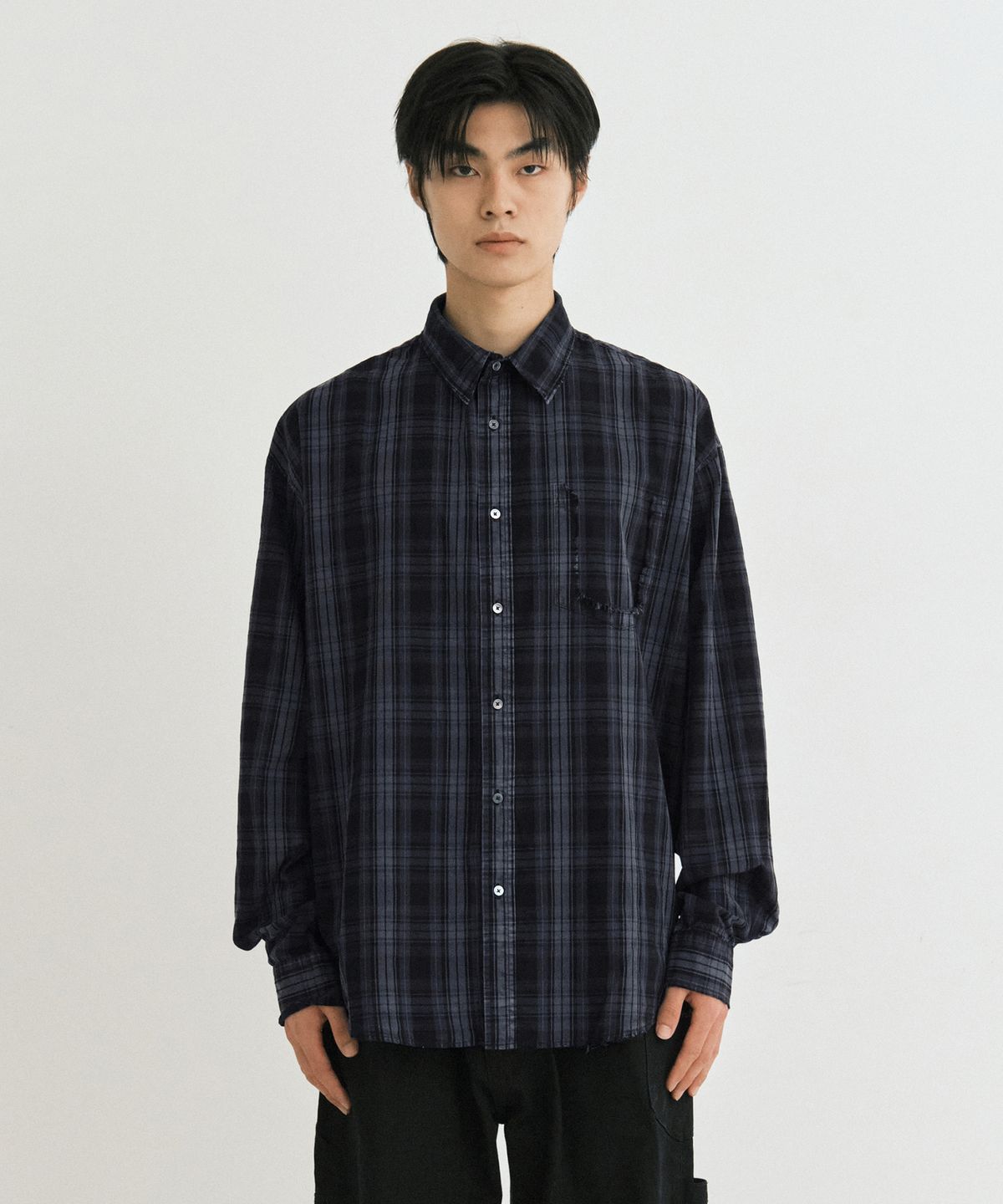 엔도어(ENDOOR) Old days vtg check shirt (vtg navy)