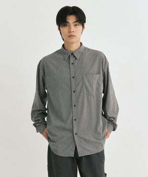 Corduroy stripe shirt (gray stripe)