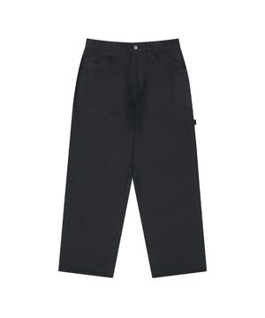 Washed duck double pants (black)