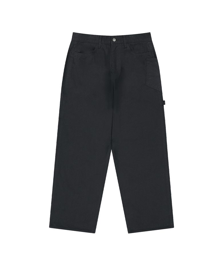 Washed duck double pants (black)