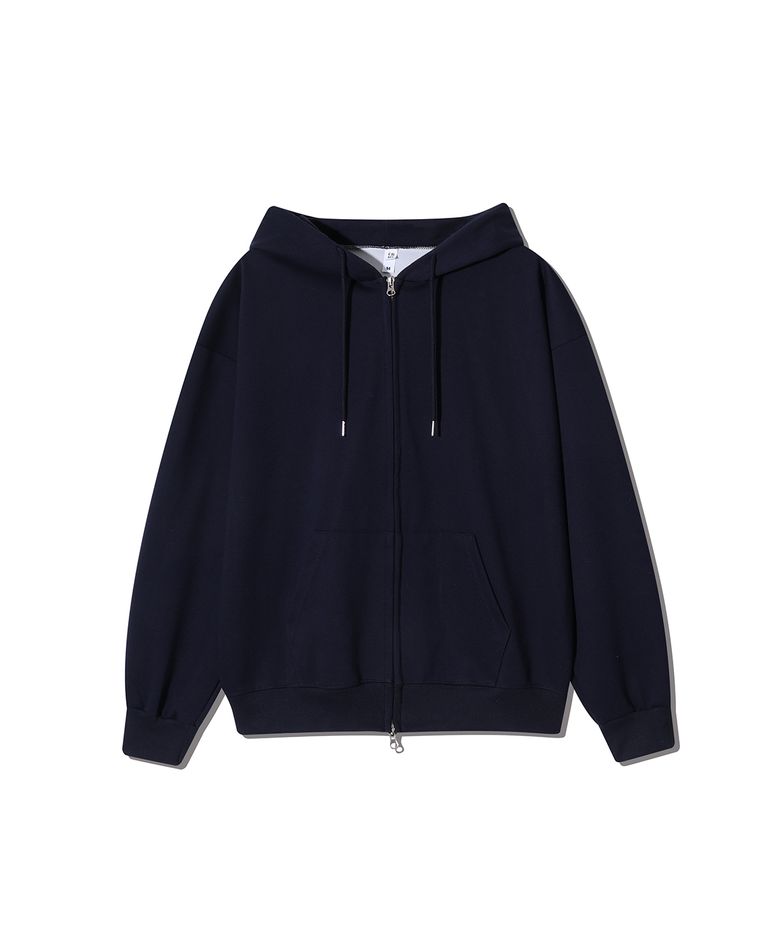 2-WAY 베이직 이중지 후드집업 (Navy)