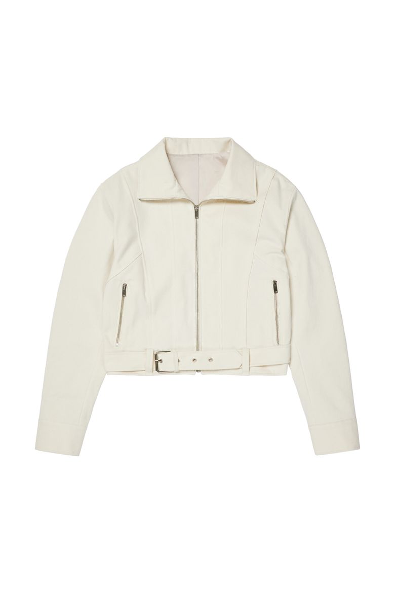 DEINET BELTED COTTON JACKET IN CREAM