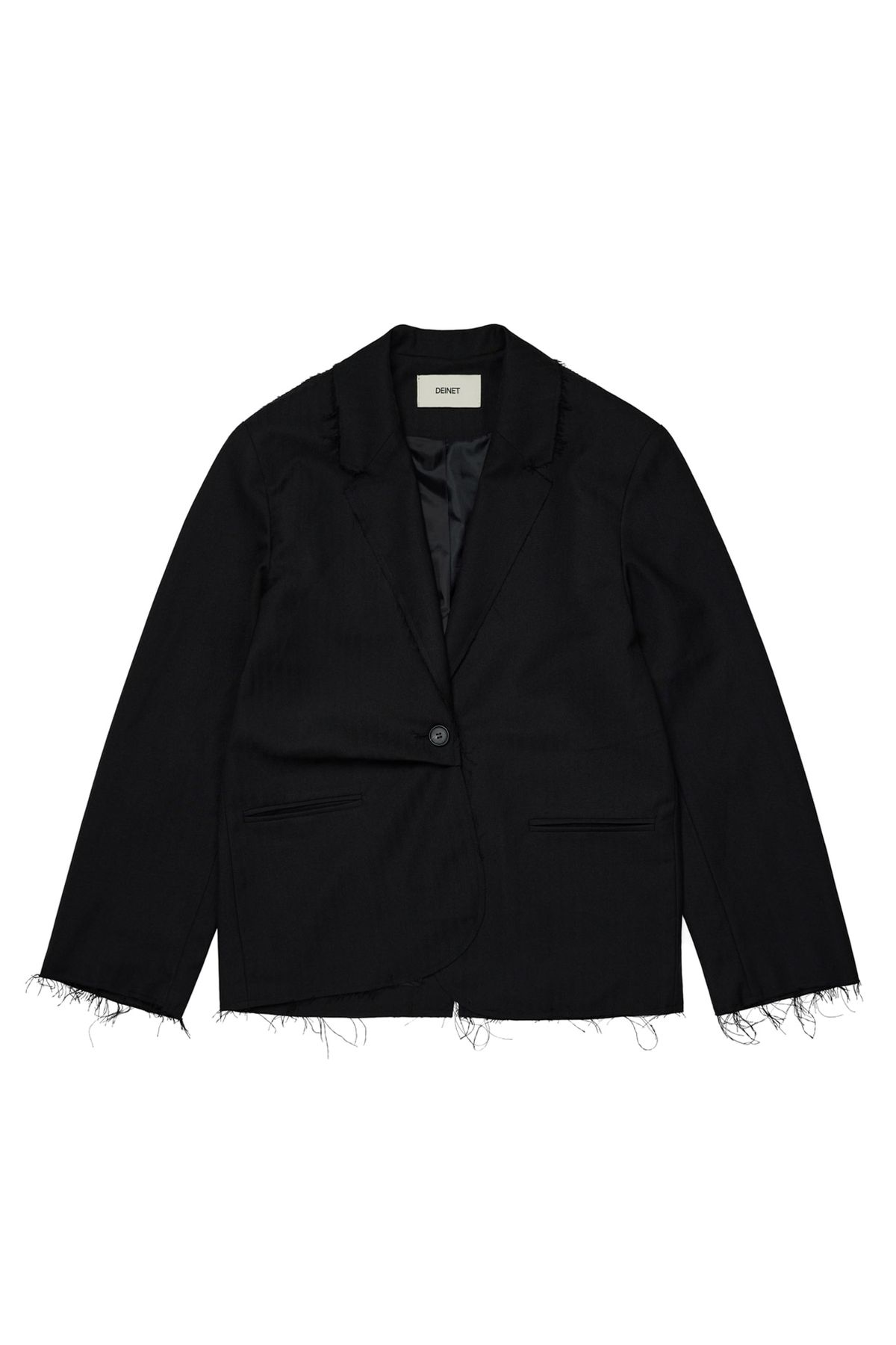 다이닛(DEINET) DEINET ROUGH CUT DETAIL BLAZER IN BLACK