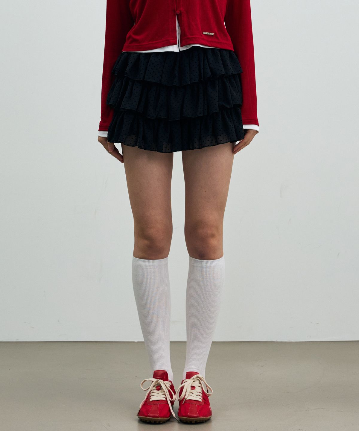 아리킴(ARIKIM) MINI HEART CANCAN SKIRT PANTS / BLACK