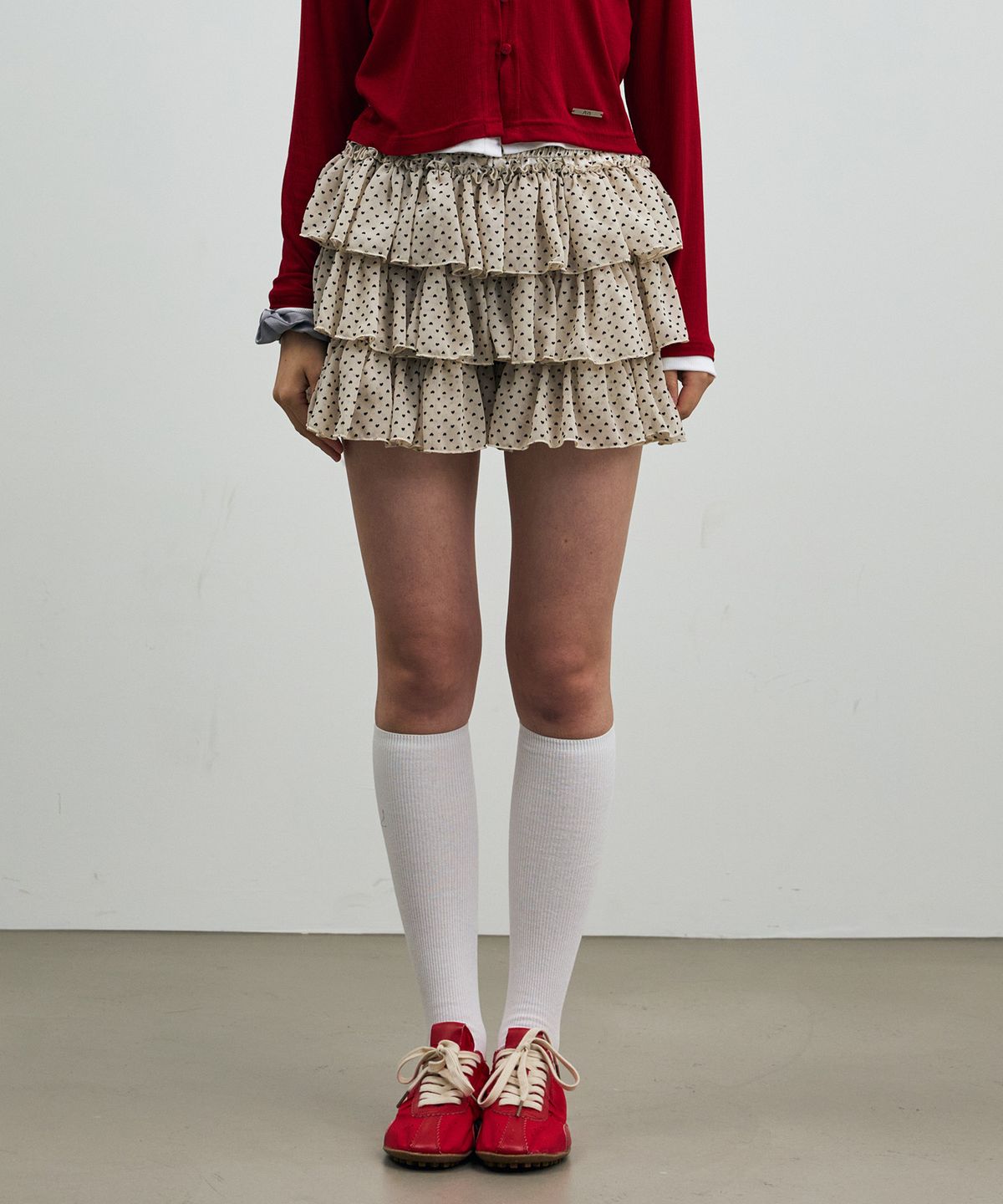 아리킴(ARIKIM) MINI HEART CANCAN SKIRT PANTS / BEIGE