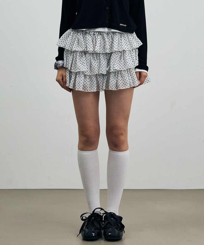 MINI HEART CANCAN SKIRT PANTS / WHITE