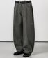 커브드 와이드 코튼 데님 팬츠 차콜그레이