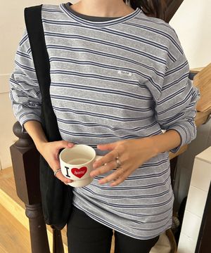 오버사이즈드 에센셜 ST 티-그레이