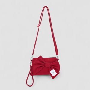 셰리 울 리본 크로스 앤 숄더 클러치 백 _ [레드]