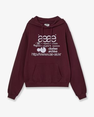 WEB LOGO LOOSED HOODIE [BURGUNDY]