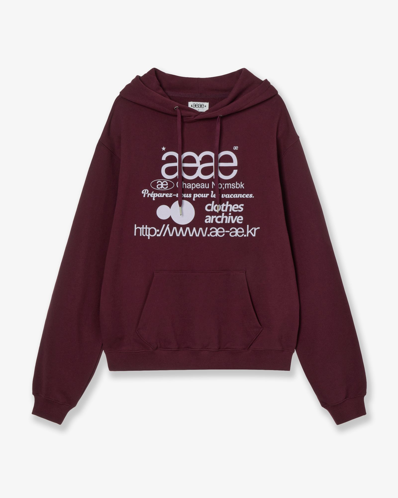 MUSINSA公式 | AEAE WEB LOGO LOOSED HOODIE [BURGUNDY]