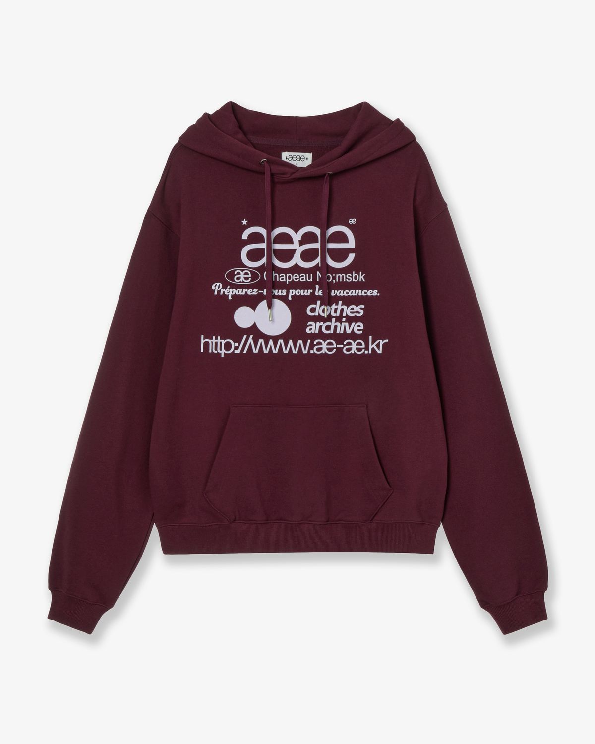 에이이에이이(AEAE) WEB LOGO LOOSED HOODIE [BURGUNDY]
