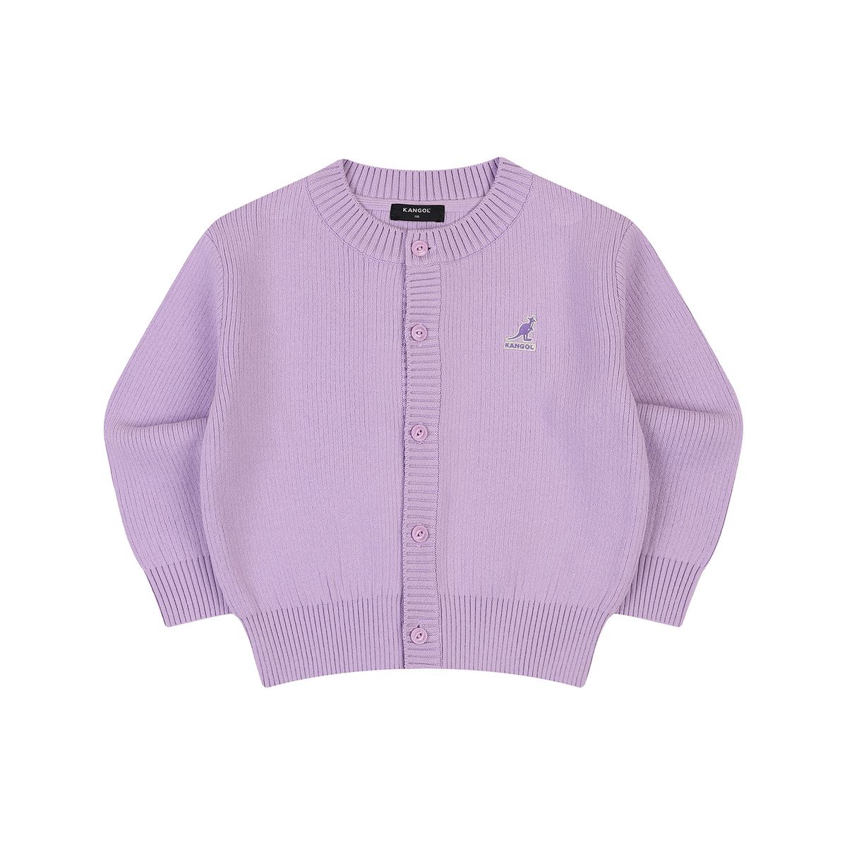 캉골키즈(KANGOL KIDS) 로고 포인트 니트 가디건 RD 0002 퍼플