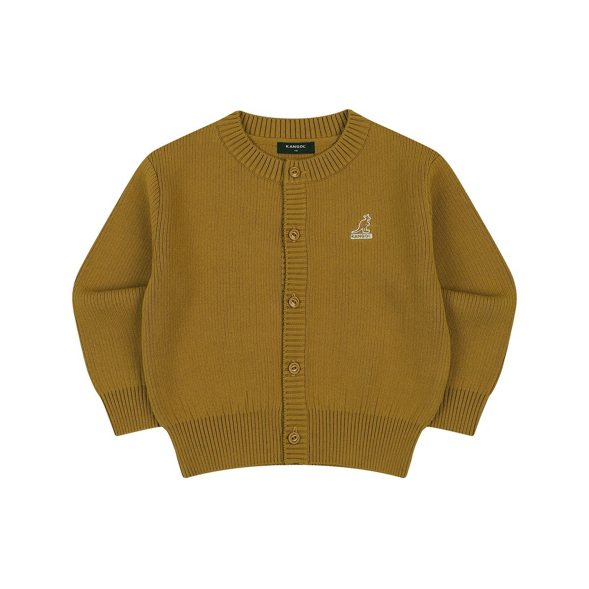 캉골키즈(KANGOL KIDS) 로고 포인트 니트 가디건 RD 0002 카키
