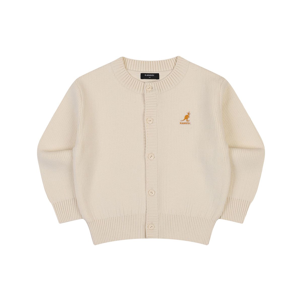 캉골키즈(KANGOL KIDS) 로고 포인트 니트 가디건 RD 0002 아이보리