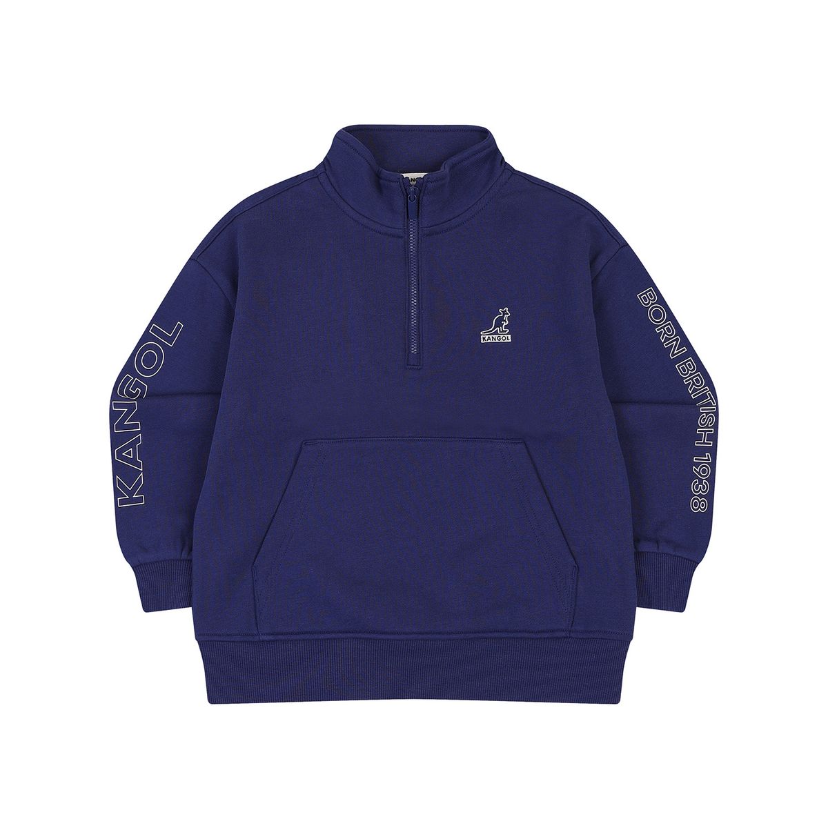 캉골키즈(KANGOL KIDS) 레터링 포인트 하프 집업 스웻셔츠 RC 0207 퍼플
