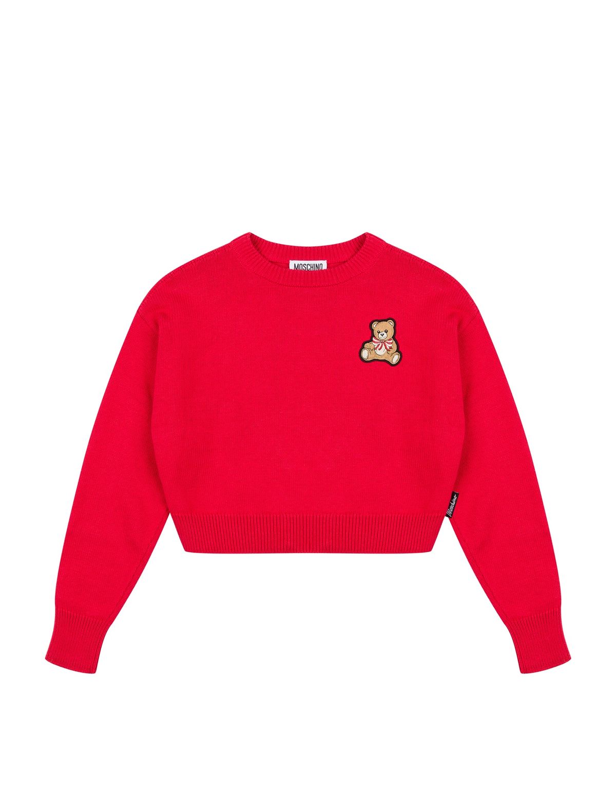모스키노 키즈(MOSCHINO KIDS) 키즈 -틴 테디 코튼 앤 울 블렌드 크롭 니트