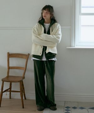 벨벳 투웨이 밴딩팬츠-카키