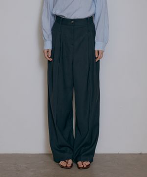 벨트링 투핀턱 슬랙스-차콜