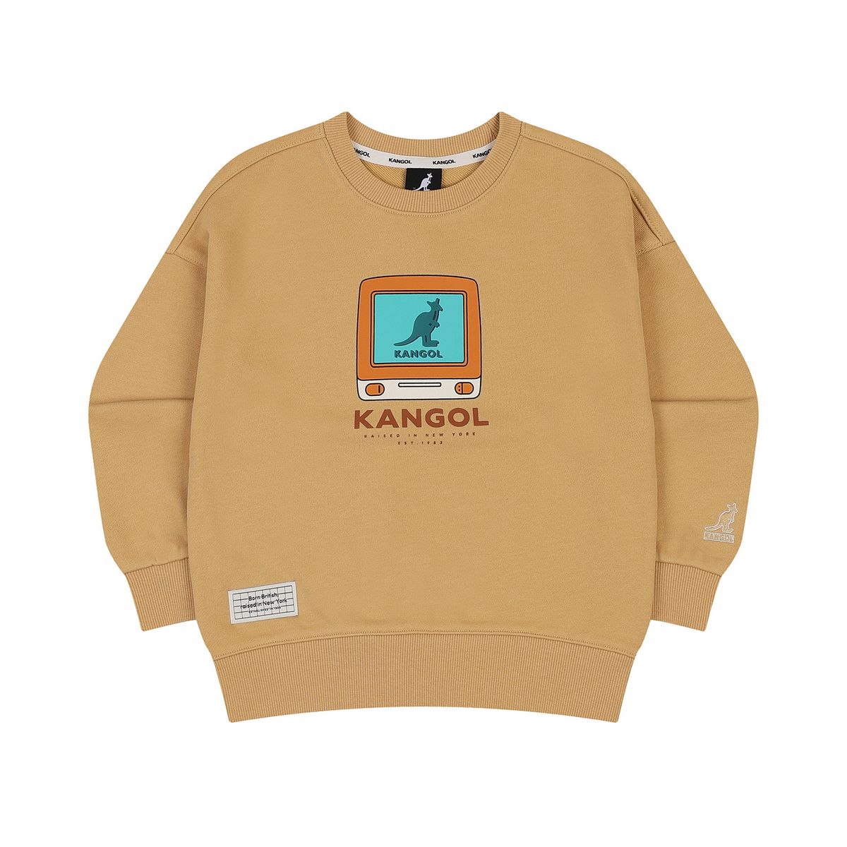 캉골키즈(KANGOL KIDS) 뉴 그래픽 포인트 스웻셔츠 RC 0205 옐로우