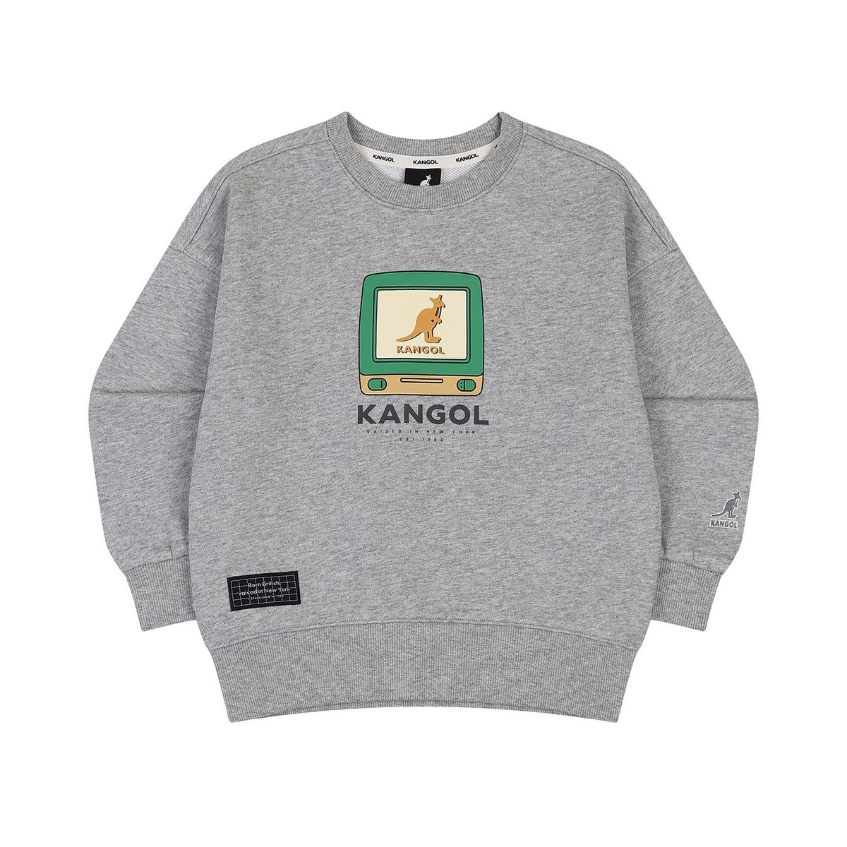 캉골키즈(KANGOL KIDS) 뉴 그래픽 포인트 스웻셔츠 RC 0205 멜란지 그레이