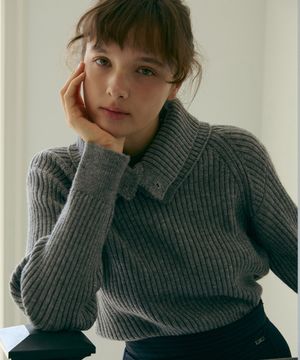 [SET]_골지 풀오버+넥워머-그레이