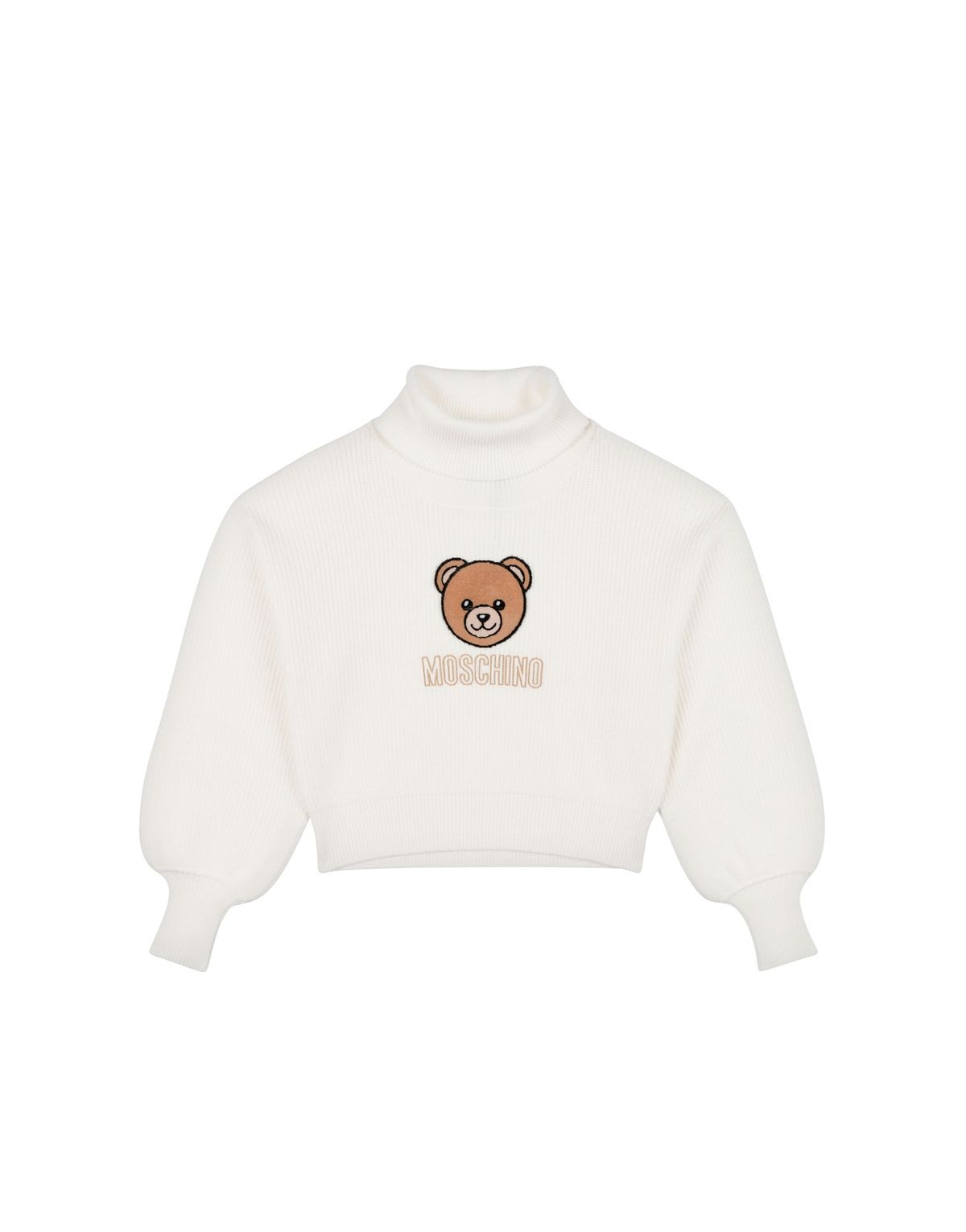 모스키노 키즈(MOSCHINO KIDS) 키즈-틴 테디 패치자수 터틀넥 스웨터