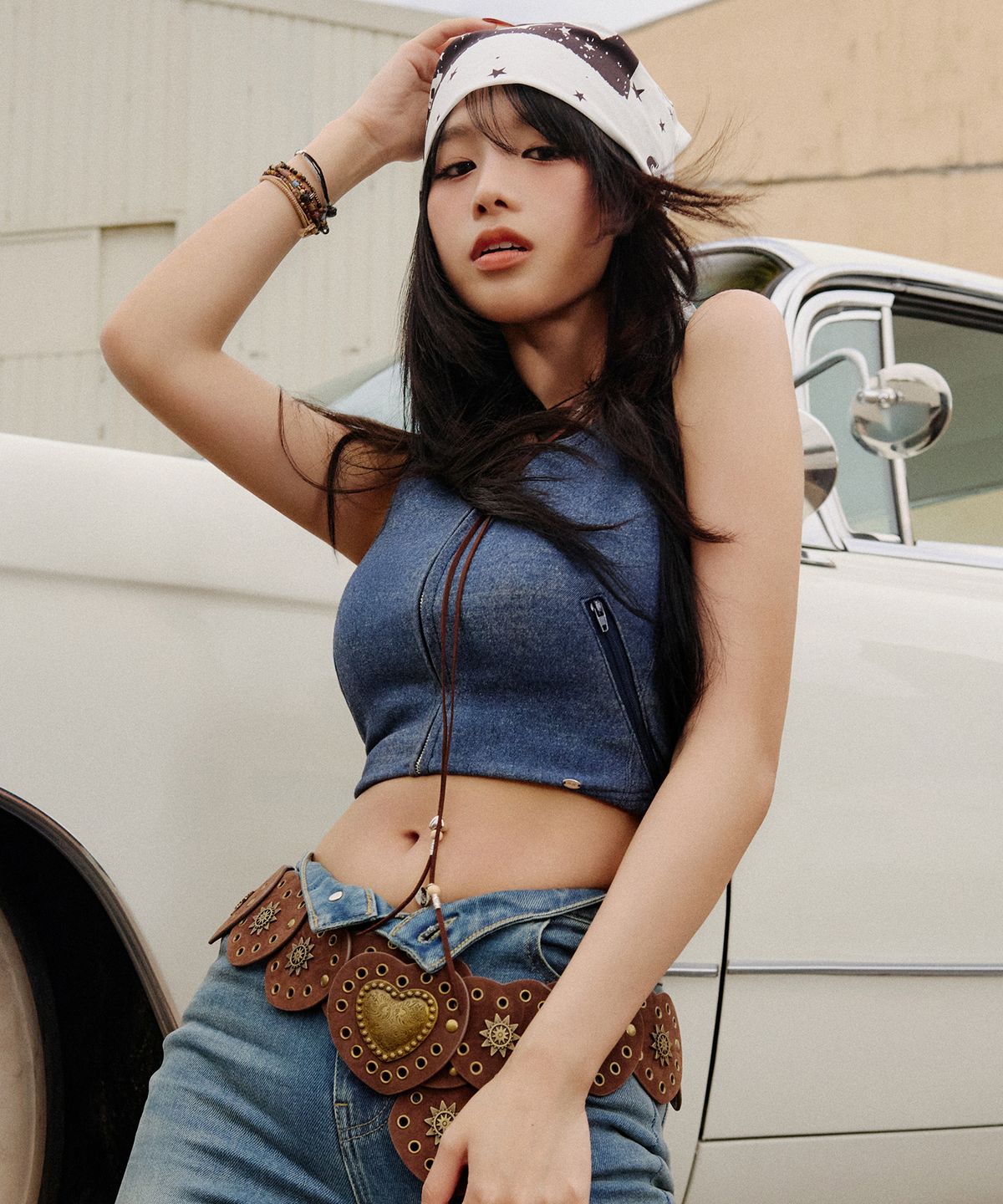 플랙 우먼(PLAC WOMEN) 지퍼 디테일 저지 베스트 블루