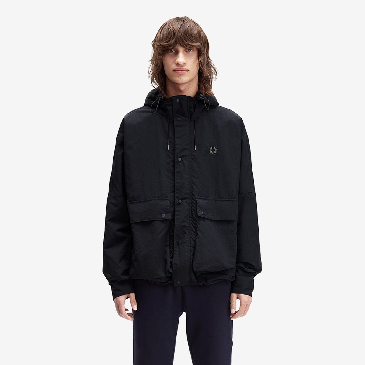프레드페리(FRED PERRY) [Sport] 크롭 립스탑 파카 - 블랙 AFPM2538572-102