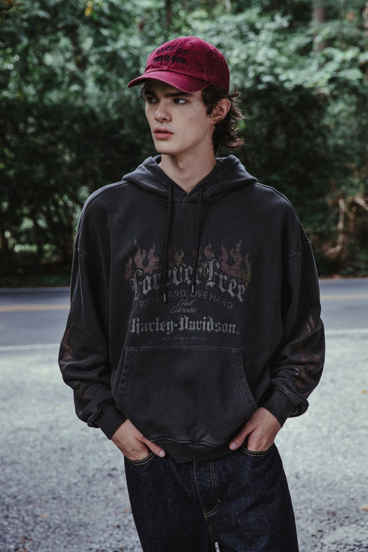 할리데이비슨 컬렉션스®(HARLEY-DAVIDSON COLLECTIONS®) [Vintage] OL FREEDOM FREE 풀오버 후디_챠콜 HH15309311